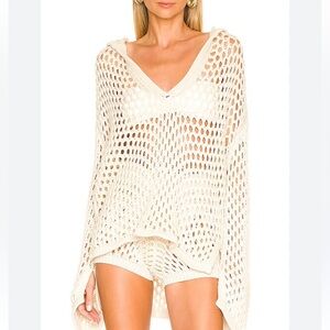 Misa Los Angeles Ivory Knit Swim 2-Piece Cover-Up